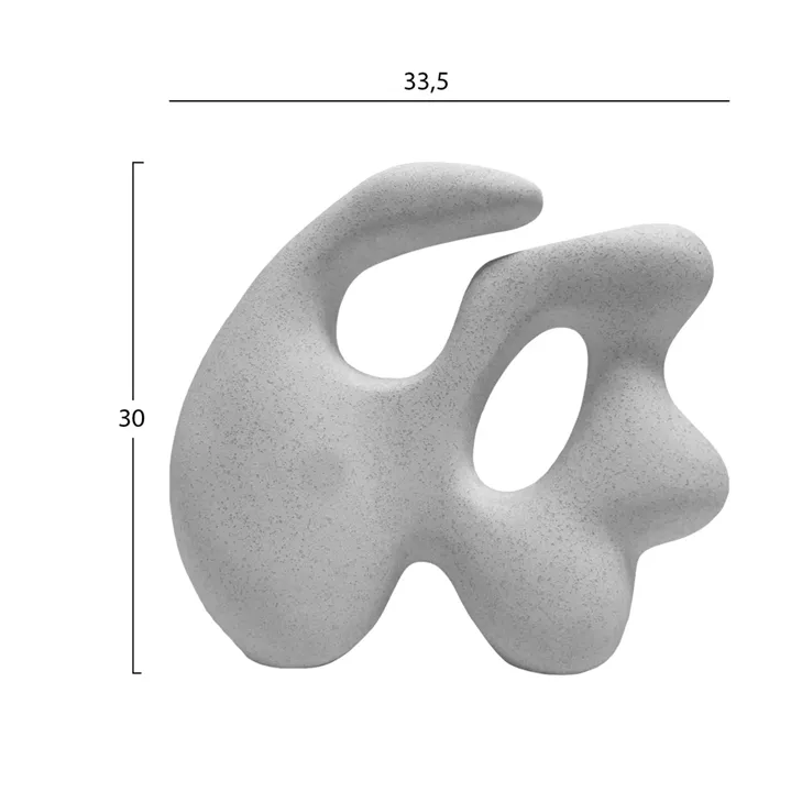 CERAMIC TABLE DECOR SERIES ISIL HM4596 OFF WHITE WITH CRYSTALLISATION 33.5x15.5x30Hcm.