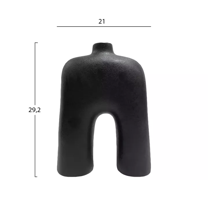 CERAMIC TABLE DECOR SERIES ISIL HM4599.02 BLACK MATTE 21x6,7x29.2Hcm.