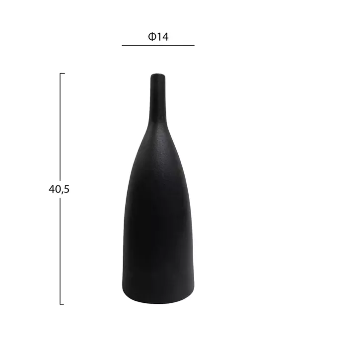 CERAMIC TABLE DECOR GALAD HM4634.02 BLACK MATTE Φ14x40.5Hcm.