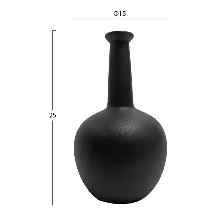 CERAMIC TABLE DECOR ELENDIL HM4593.02 BLACK MATTE Φ15x25Hcm.