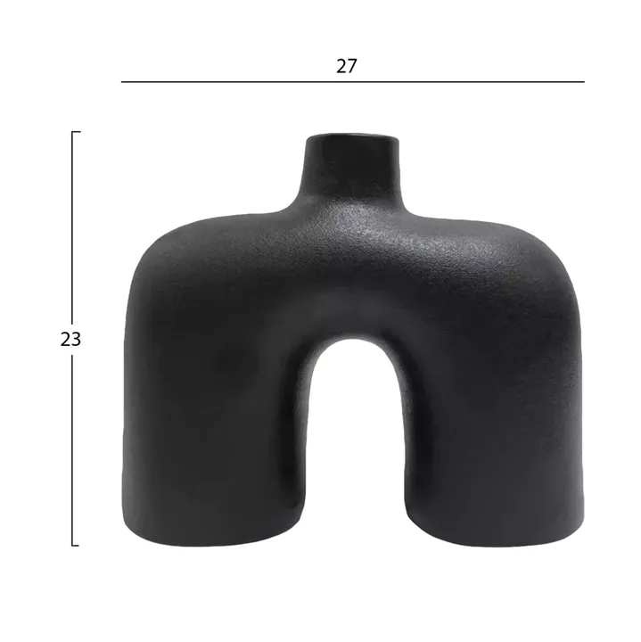 CERAMIC TABLE DECOR ISIL HM4600.02 MATTE BLACK 27x9x23Hcm.