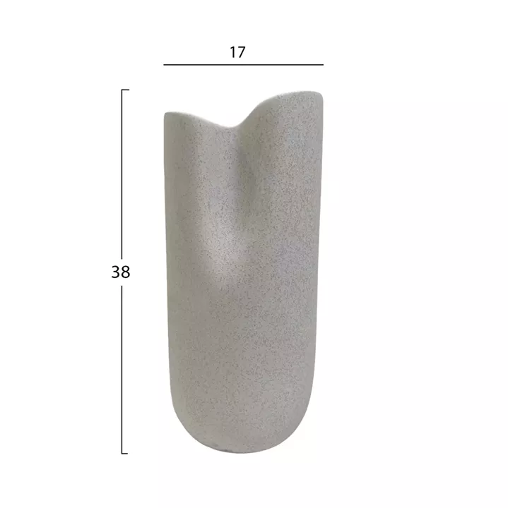 CERAMIC TABLE DECOR GLAZE HM4606.01 OFF WHITE WITH CRYSTALLISATION 17x16.5x38Hcm.