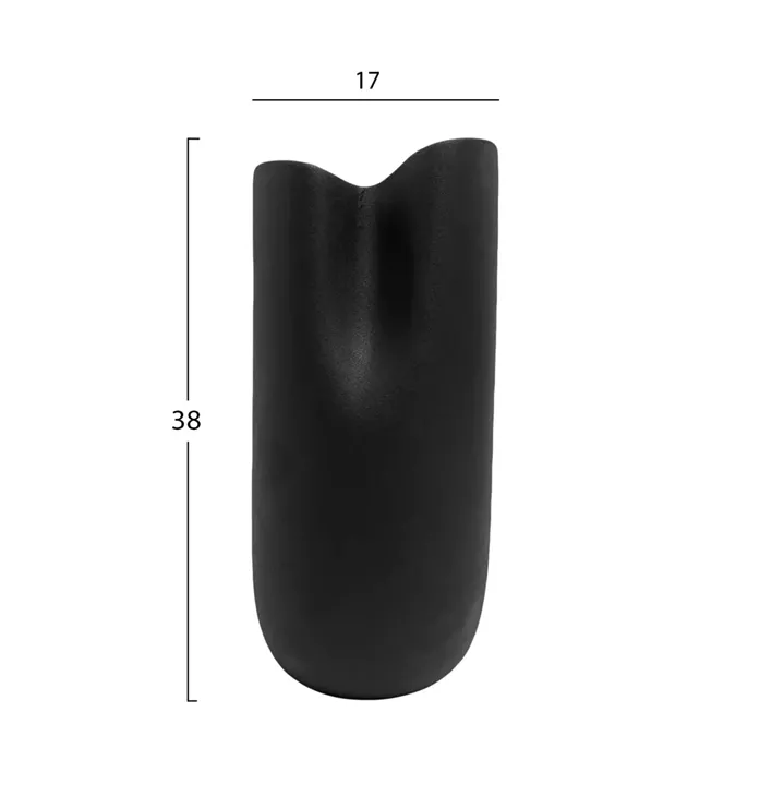 CERAMIC TABLE DECOR GLAZE HM4606.02 MATTE BLACK 17x16.5x38Hcm.