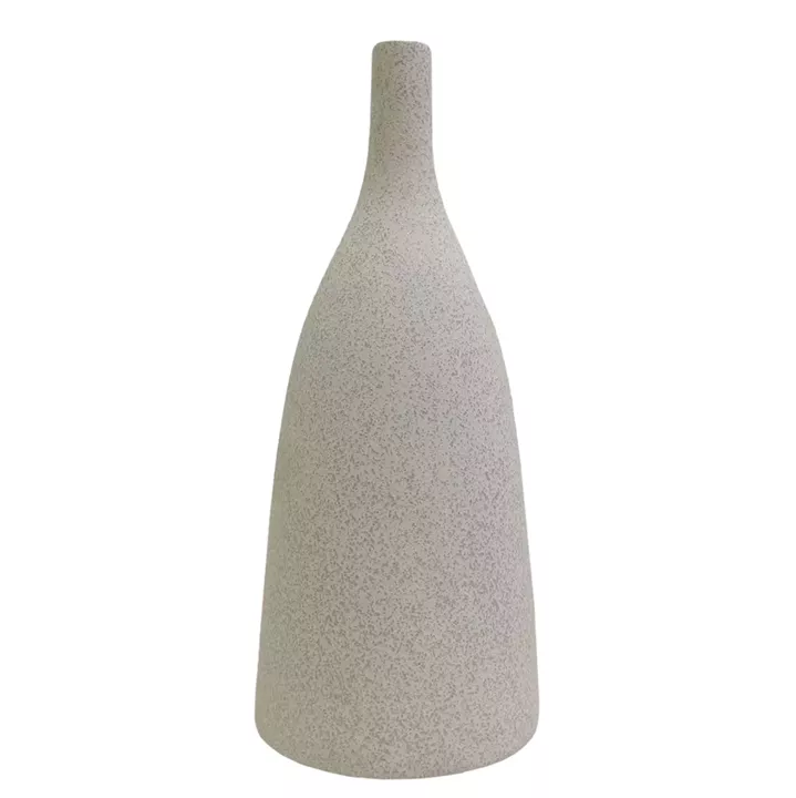 CERAMIC TABLE DECOR GALAD HM4635.01 OFF WHITE WITH CRYSTALLISATION Φ14x33.5Hcm.