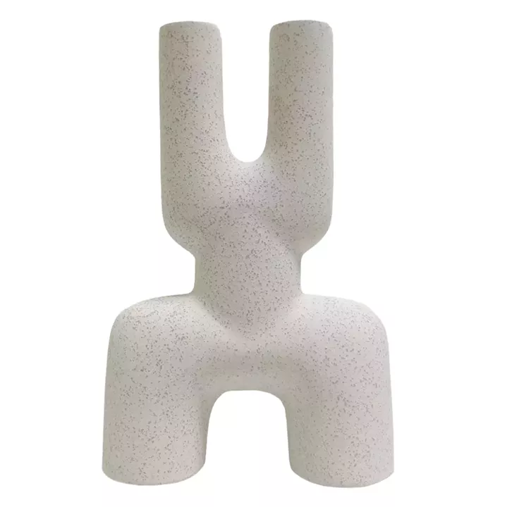 CERAMIC TABLE DECOR MANI HM4642.01 OFF WHITE WITH CRYSTALLISATION 15.5x6x23.5Hcm.