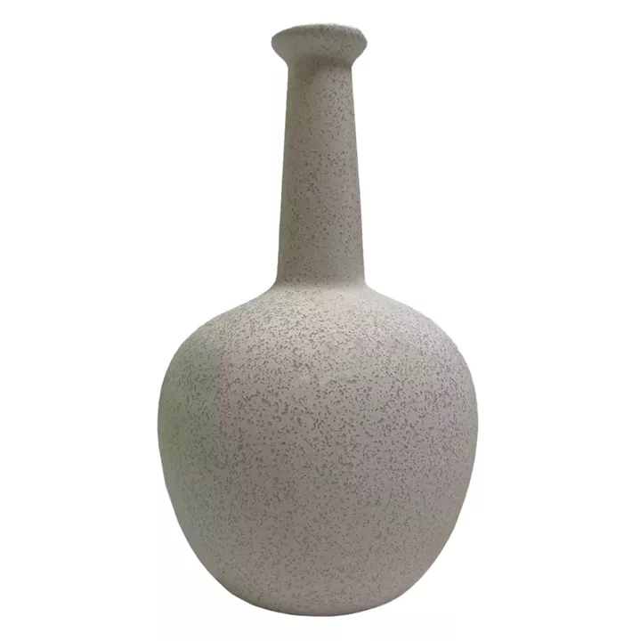 CERAMIC TABLE DECOR ELENDIL HM4593.01 OFF WHITE WITH CRYSTALLIZATION Φ15x25Hcm.