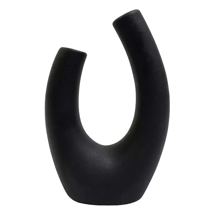 CERAMIC TABLE DECOR ELLIPTO HM4643.02 BLACK MATTE 14.5x7x21Hcm.