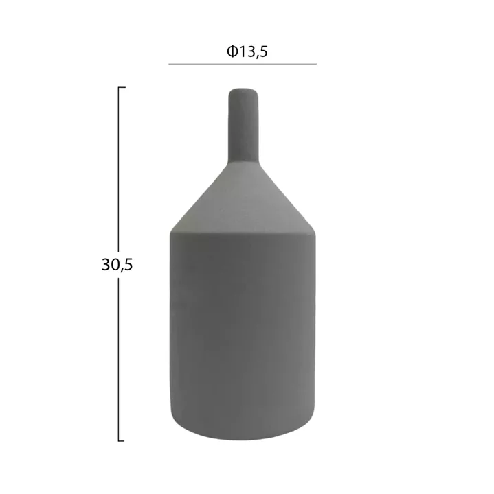 CERAMIC TABLE DECOR GALAD HM4608.03 GREY MATTE Φ13,5x30,5Hcm.