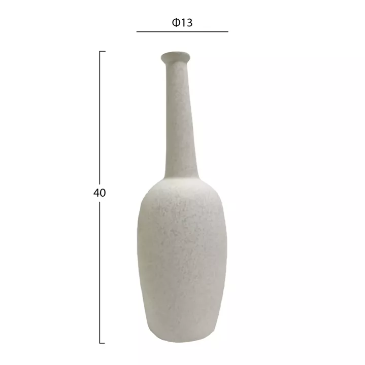 ΕΠΙΤΡΑΠΕΖΙΟ ΚΕΡΑΜΙΚΟ ΔΙΑΚΟΣΜΗΤΙΚΟ ELENDIL HM4591.01 ΥΠΟΛΕΥΚΟ ΚΡΥΣΤΑΛΛΙΚΟ Φ13x40Υεκ