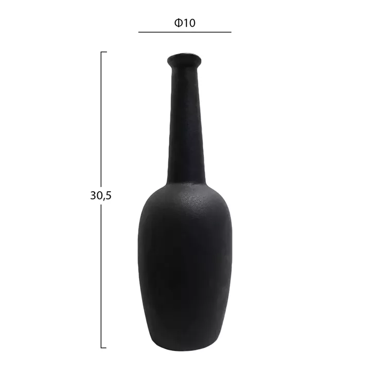ΕΠΙΤΡΑΠΕΖΙΟ ΚΕΡΑΜΙΚΟ ΔΙΑΚΟΣΜΗΤΙΚΟ ELENDIL HM4592.02 ΜΑΥΡΟ ΜΑΤ Φ10x30,5Υεκ