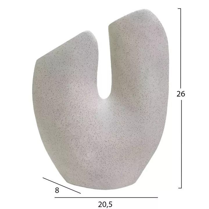 CERAMIC TABLE DECOR ARKEN HM4619.01 OFF WHITE WITH CRYSTALLIZATION 20.5x8x26Hcm.