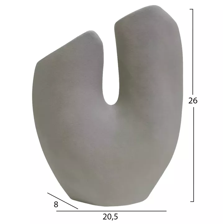 CERAMIC TABLE DECOR ARKEN HM4619.03 GREY MATTE 20.5x8x26Hcm.
