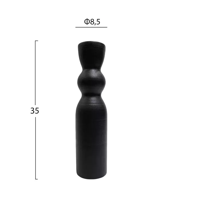 CERAMIC TABLE DECOR SCEPTER HM4614.02 MATTE BLACK Φ8.5x35Hcm.