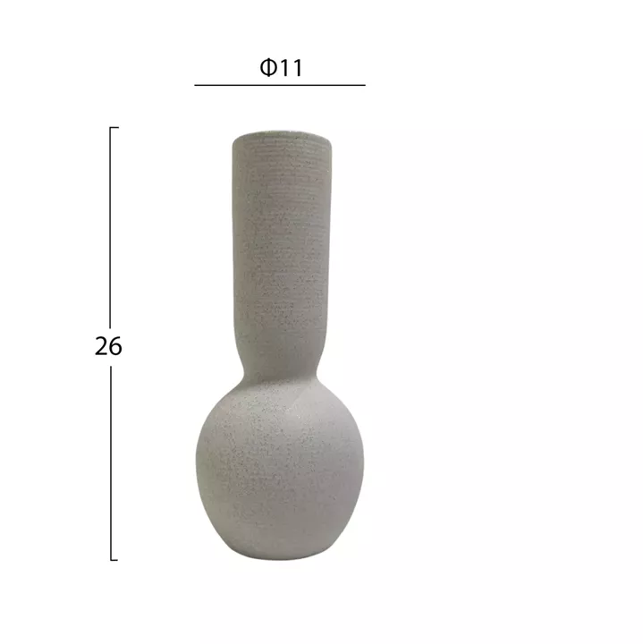 CERAMIC TABLE DECOR GALAD HM4616.01 OFF WHITE WITH CRYSTALLIZATION Φ11x26Hcm.