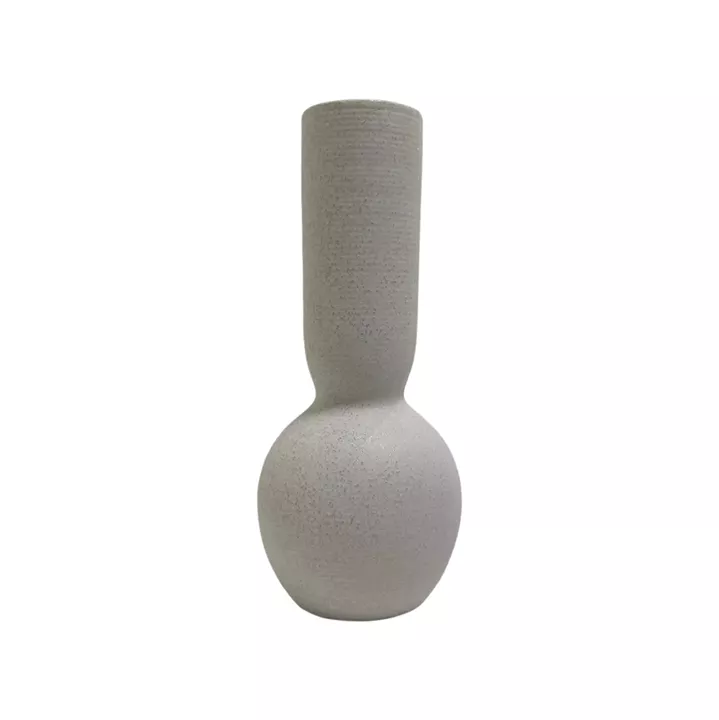 CERAMIC TABLE DECOR GALAD HM4616.01 OFF WHITE WITH CRYSTALLIZATION Φ11x26Hcm.