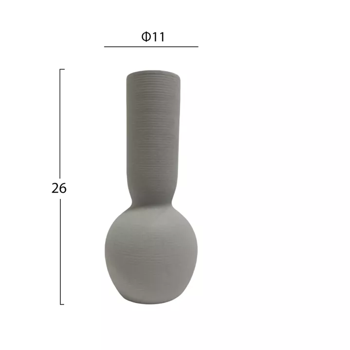 CERAMIC TABLE DECOR GALAD HM4616.02 MATTE GREY Φ11x26Hcm.
