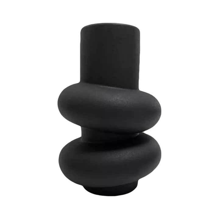 CERAMIC TABLE DECOR ROOK HM4627.02 MATTE BLACK Φ16x25,5Hcm.