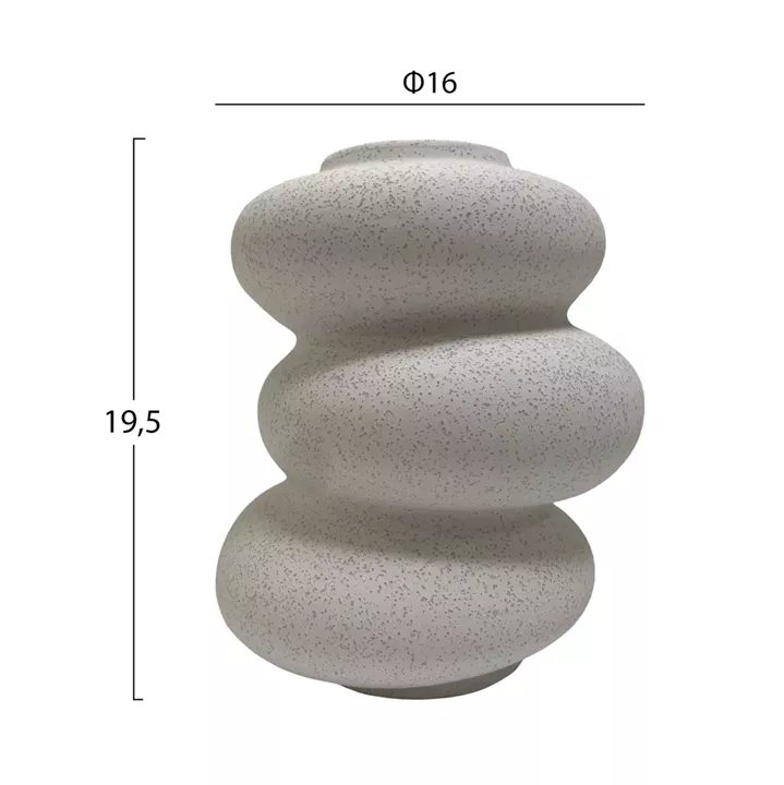 CERAMIC TABLE DECOR ROOK HM4628.01 OFF WHITE WITH CRYSTALLISATION Φ16x19.5Hcm.