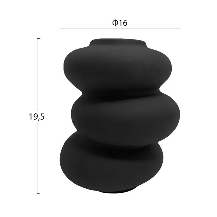 CERAMIC TABLE DECOR ROOK HM4628.02 MATTE BLACK Φ16x19.5Hcm.