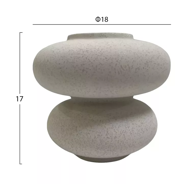 CERAMIC TABLE DECOR ROOK HM4629.01 OFF WHITE WITH CRYSTALLISATION Φ18x17Hcm.