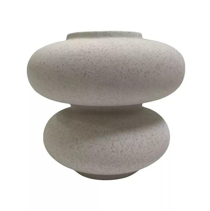 CERAMIC TABLE DECOR ROOK HM4629.01 OFF WHITE WITH CRYSTALLISATION Φ18x17Hcm.