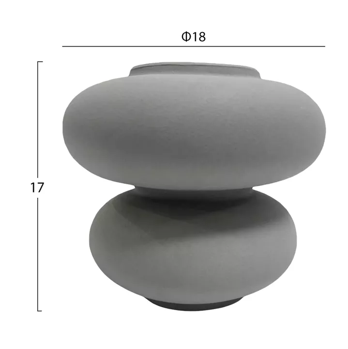 CERAMIC TABLE DECOR ROOK HM4629.03 MATTE GREY Φ18x17Hcm.