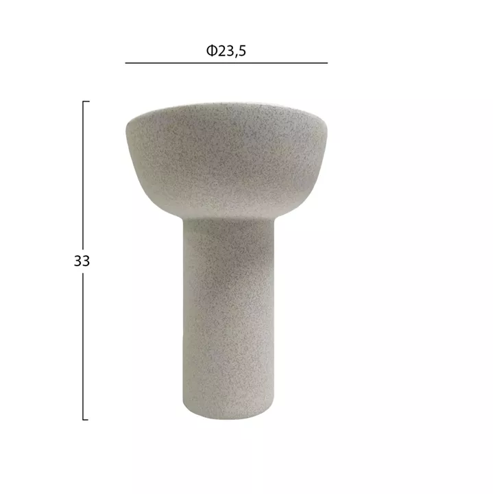 CERAMIC TABLE DECOR ELENDIL HM4602.01 OFF WHITE WITH CRYSTALLISATION Φ23.5x33Hcm.