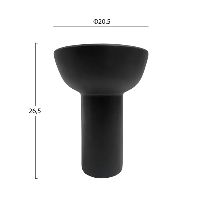 ΕΠΙΤΡΑΠΕΖΙΟ ΚΕΡΑΜΙΚΟ ΔΙΑΚΟΣΜΗΤΙΚΟ ELENDIL HM4603.02 ΜΑΥΡΟ ΜΑΤ Φ20.5x26.5Υεκ