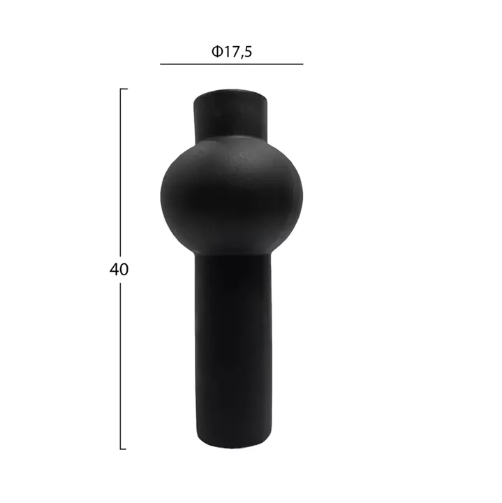 CERAMIC TABLE DECOR SCEPTER HM4604.02 MATTE BLACK Φ17.5x40Hcm.