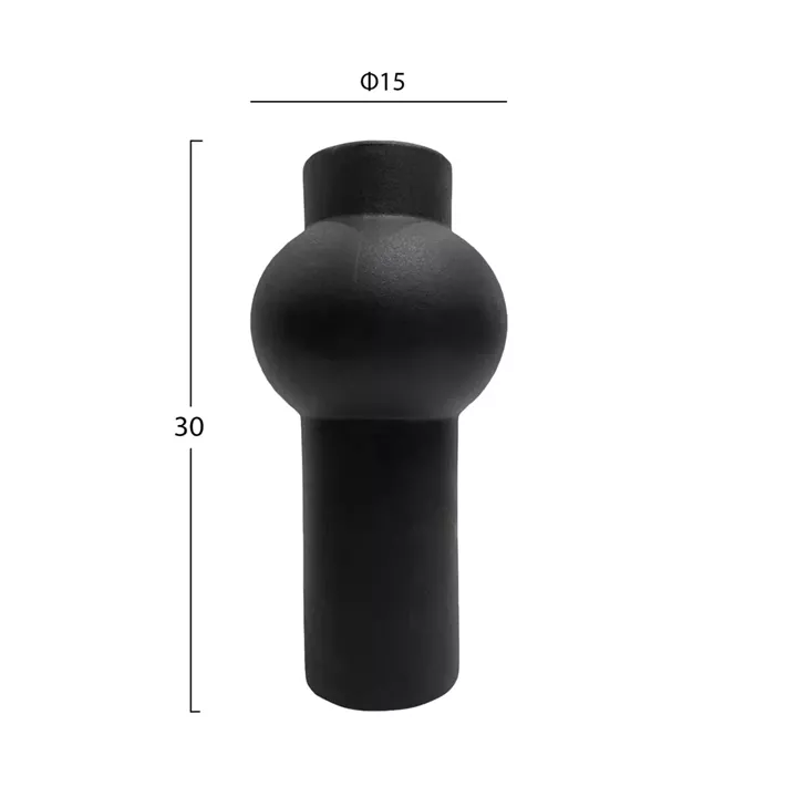 CERAMIC TABLE DECOR SCEPTER HM4605.02 MATTE BLACK Φ15x30Hcm.