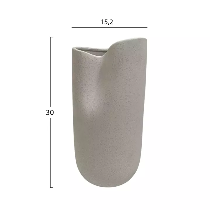CERAMIC TABLE DECOR GLAZE HM4607.01 OFF WHITE WITH CRYSTALLISATION 15,2x15x30Hcm