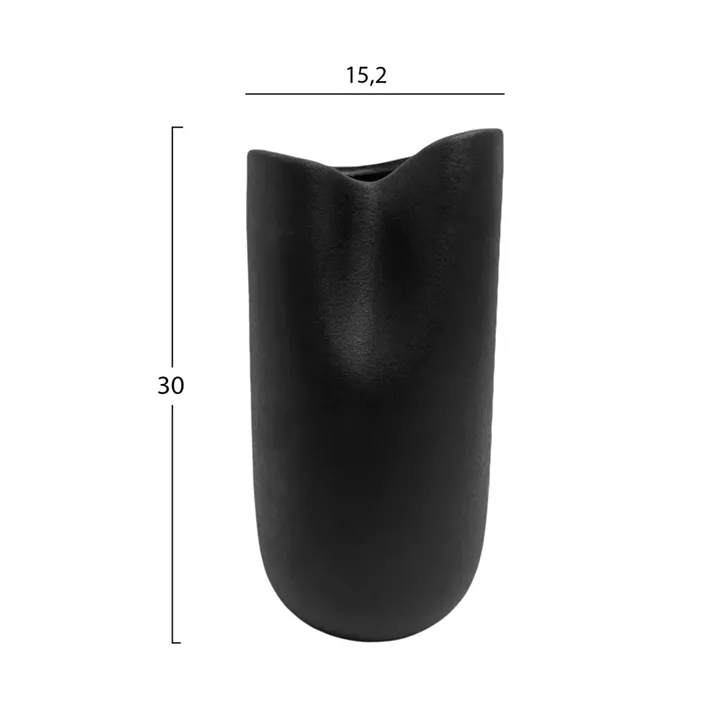 CERAMIC TABLE DECOR GLAZE HM4607.02 MATTE BLACK 15,2x15x30Hcm