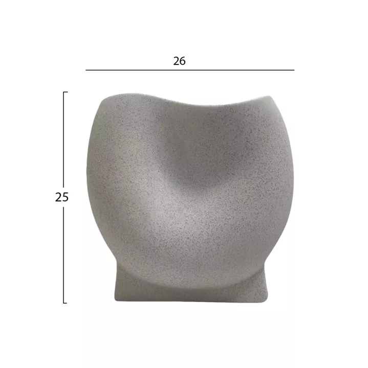 CERAMIC TABLE DECOR GLAZE HM4610.01 OFF WHITE WITH CRYSTALLISATION 26x14x25Hcm