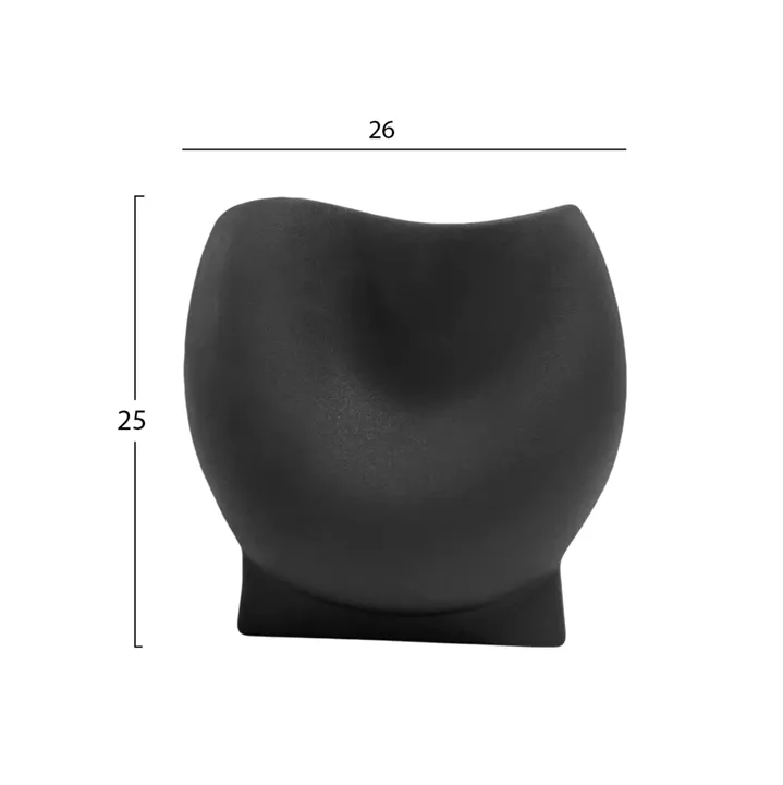 CERAMIC TABLE DECOR GLAZE HM4610.02 MATTE BLACK 26x14x25Hcm
