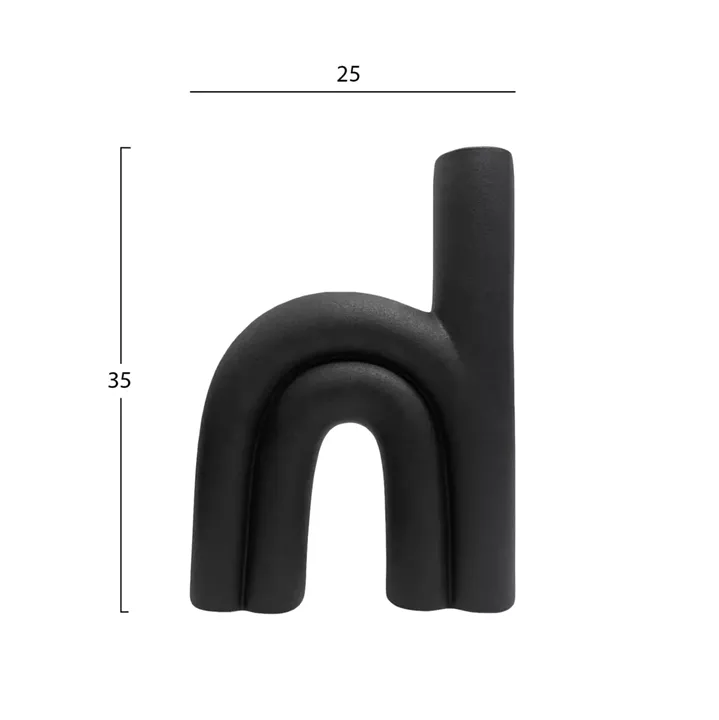 CERAMIC TABLE DECOR ARCON HM4638.02 MATTE BLACK 25x6x35Hcm.