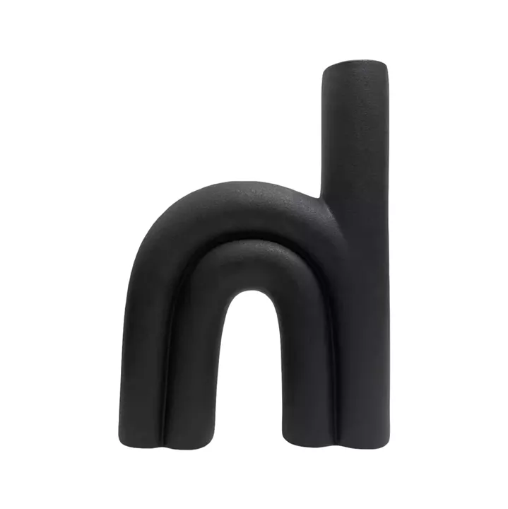 CERAMIC TABLE DECOR ARCON HM4638.02 MATTE BLACK 25x6x35Hcm.