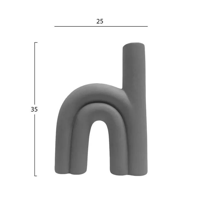 CERAMIC TABLE DECOR ARCON HM4638.03 MATTE GREY 25x6x35Hcm.
