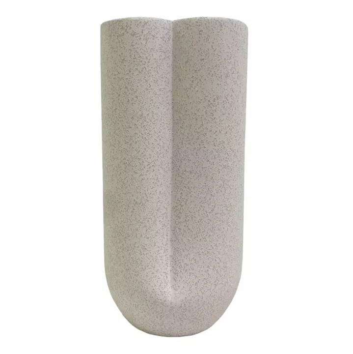 CERAMIC TABLE DECOR GLAZE HM4612.01 OFF WHITE WITH CRYSTALLIZATION Φ14x29Hcm.