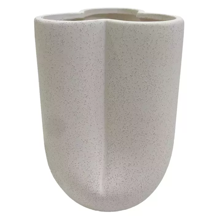 CERAMIC TABLE DECOR GLAZE HM4613.01 OFF WHITE WITH CRYSTALLIZATION Φ16x22Hcm.