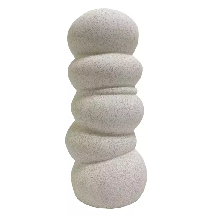 CERAMIC TABLE DECOR ROOK HM4630.01 OFF WHITE WITH CRYSTALLISATION Φ13x31Hcm.