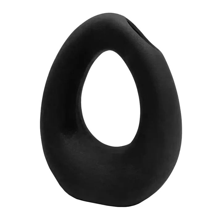 CERAMIC TABLE DECOR ELLIPTO HM4644.02 MATTE BLACK 16.5x9x20.3Hcm.