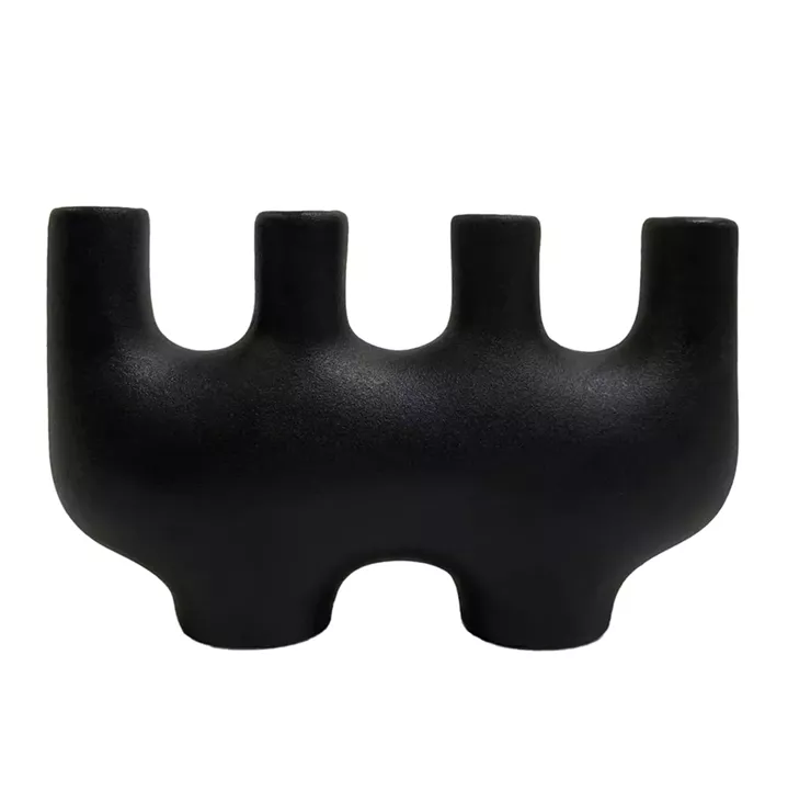 CERAMIC TABLE DECOR MANI HM4641.02 MATTE BLACK 21x6x13Hcm.