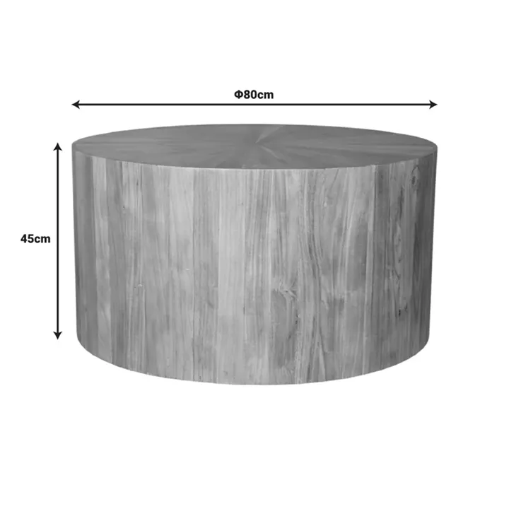 Round table Osiri pakoworld acacia wood in natural shade D80x45cm