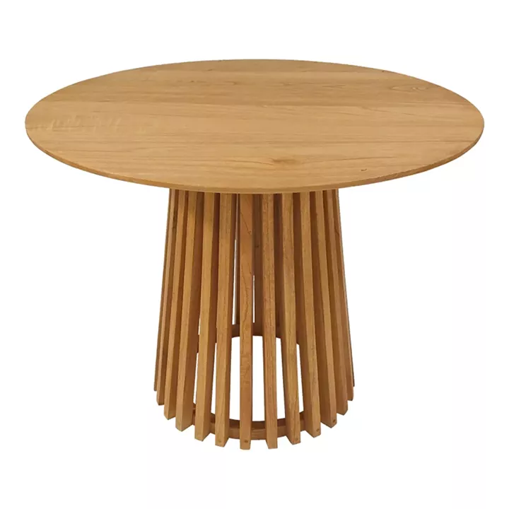 Dining set Elaiza-Kenda pakoworld 5pieces set in natural-beige shade D80x75cm