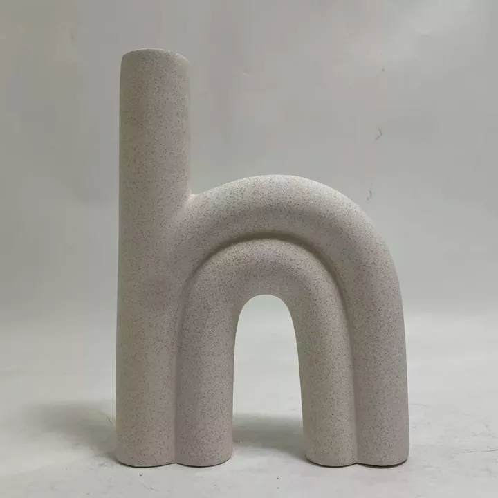 CERAMIC TABLE DECOR ARCON HM4638.01 OFF WHITE WITH CRYSTALLIZATION 25x6x35Hcm.