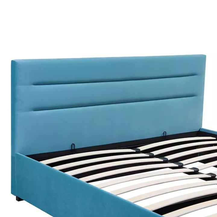 Double bed Molito pakoworld velvet in petrol color with storage160x200cm