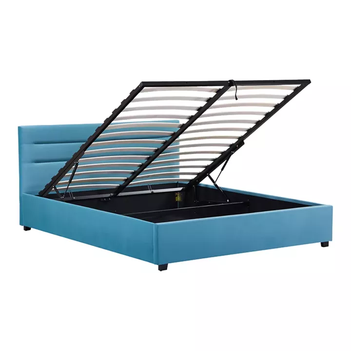 Double bed Molito pakoworld velvet in petrol color with storage160x200cm