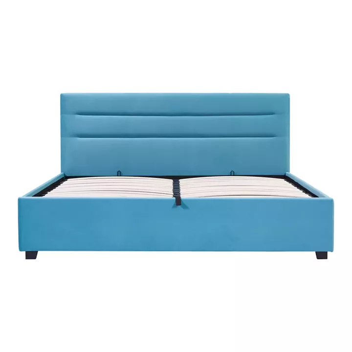 Double bed Molito pakoworld velvet in petrol color with storage160x200cm