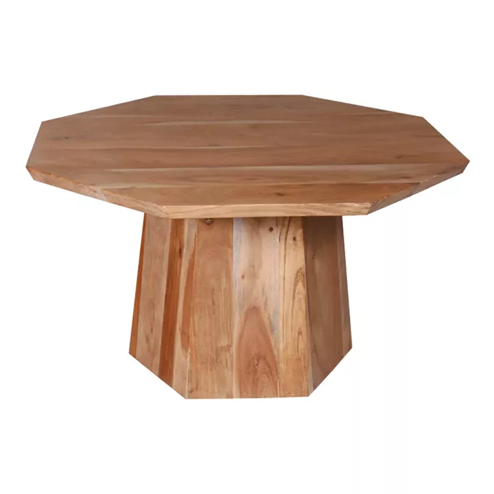 Octagon coffee table pakoworld acacia wood in natural shade D80x45cm