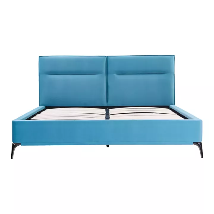 Double bed Ikina pakoworld velvet in petrol color 160x200cm